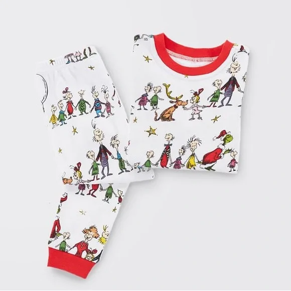 NEW Pottery Barn Holiday The Grinch Organic Cotton Knit Pajamas! FREE Gift wrap - Picture 7 of 10